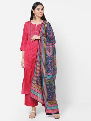 Pink zari silk blend salwar 1