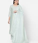 Blue mirror chanderi salwar