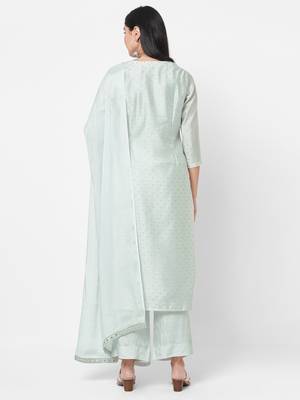Blue mirror chanderi salwar 2