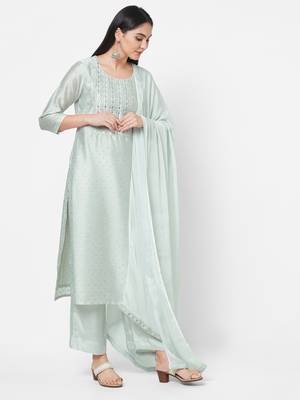 Blue mirror chanderi salwar 3