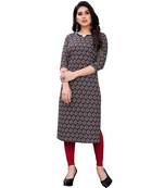 Black printed crepe kurtas-and-kurtis