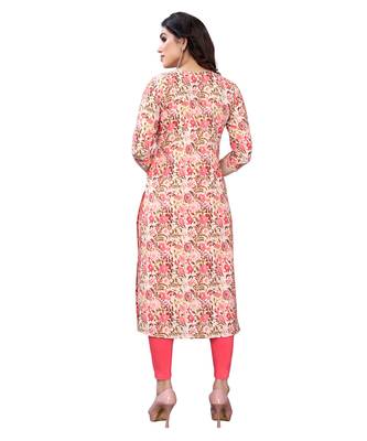 Peach printed crepe kurtas-and-kurtis 4
