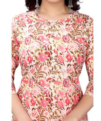 Peach printed crepe kurtas-and-kurtis 5