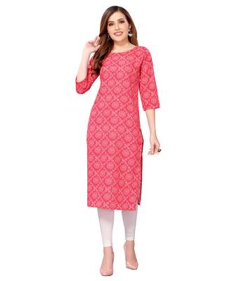 Pink printed crepe kurtas-and-kurtis 1