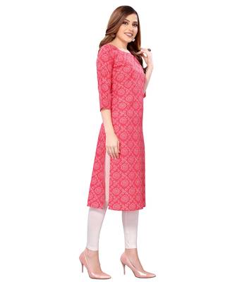 Pink printed crepe kurtas-and-kurtis 3