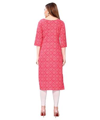Pink printed crepe kurtas-and-kurtis 4