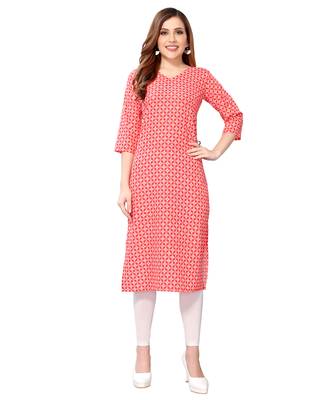 Red printed crepe kurtas-and-kurtis 1