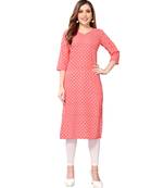 Red printed crepe kurtas-and-kurtis