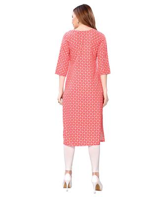 Red printed crepe kurtas-and-kurtis 4