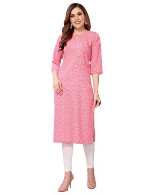 Light-pink printed crepe kurtas-and-kurtis 1