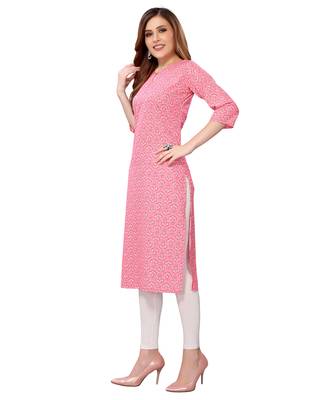 Light-pink printed crepe kurtas-and-kurtis 2