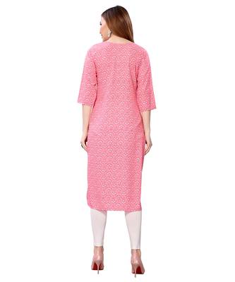 Light-pink printed crepe kurtas-and-kurtis 4