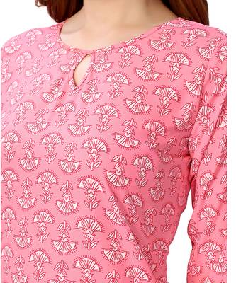 Light-pink printed crepe kurtas-and-kurtis 5