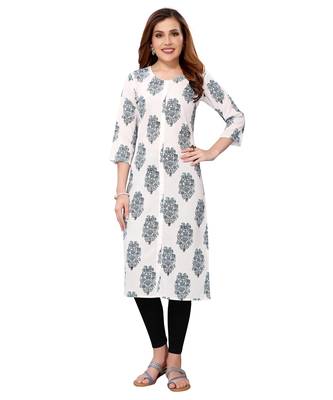 White printed crepe kurtas-and-kurtis 1