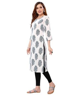 White printed crepe kurtas-and-kurtis 2