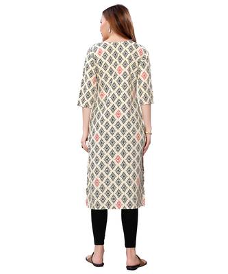 Cream printed crepe kurtas-and-kurtis 4