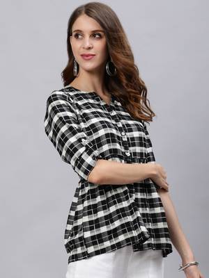 Black printed cotton cotton-tops 2