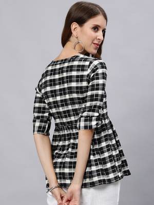 Black printed cotton cotton-tops 3