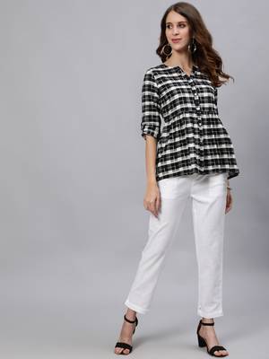 Black printed cotton cotton-tops 5