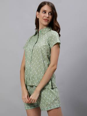 Green printed cotton tunics 2