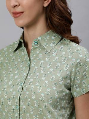 Green printed cotton tunics 4