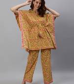 Yellow printed cotton tunics