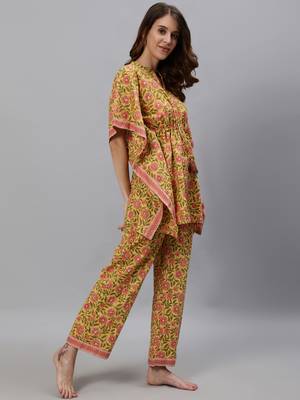 Yellow printed cotton tunics 2