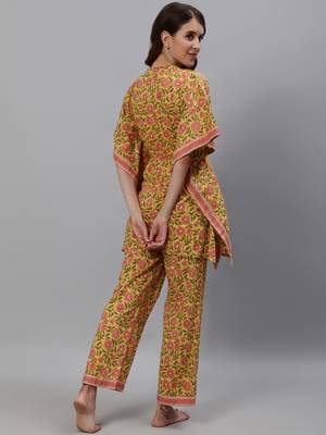 Yellow printed cotton tunics 3