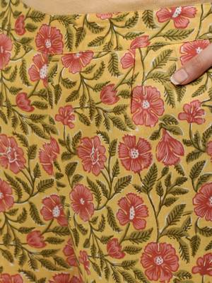 Yellow printed cotton tunics 5