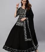 Black printed pure cotton salwar