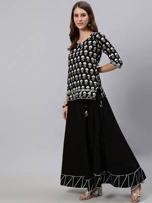 Black printed pure cotton salwar 2