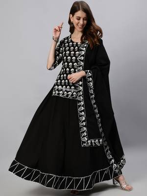 Black printed pure cotton salwar 5
