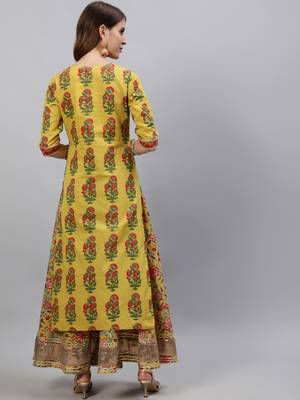 Mustard printed pure cotton salwar 3