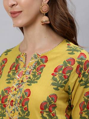 Mustard printed pure cotton salwar 4