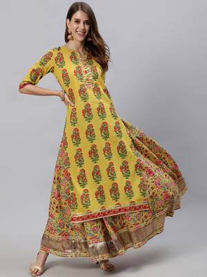 Mustard printed pure cotton salwar 5
