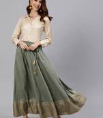 Grey printed pure viscose rayon salwar