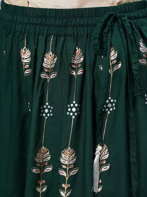 Green printed pure viscose rayon salwar 4