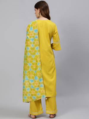 Mustard printed silk salwar 3