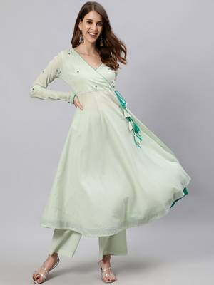 Green printed pure cotton salwar 1