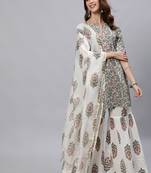 Blue printed pure cotton salwar