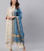 Off-white embroidered pure cotton salwar