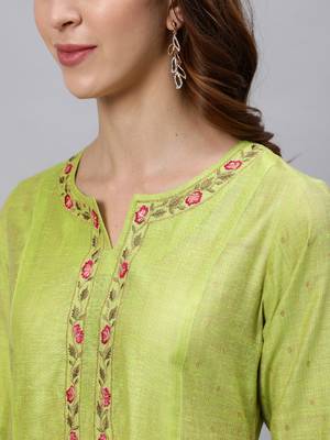 Green embroidered chanderi salwar 4