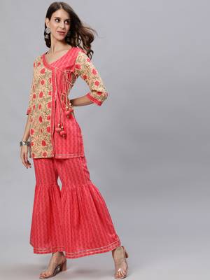 Yellow printed pure cotton salwar 2