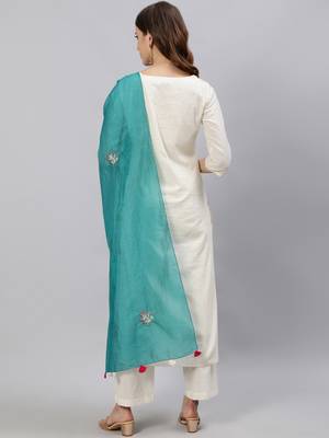 White printed pure cotton salwar 3