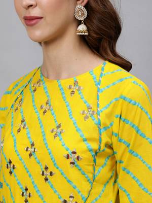 Yellow embroidered pure cotton salwar 4