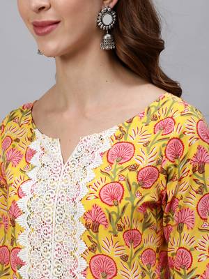 Yellow printed pure cotton salwar 4