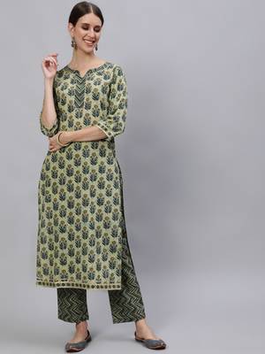 Green printed pure cotton salwar 2