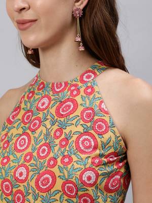 Yellow printed pure cotton salwar 4