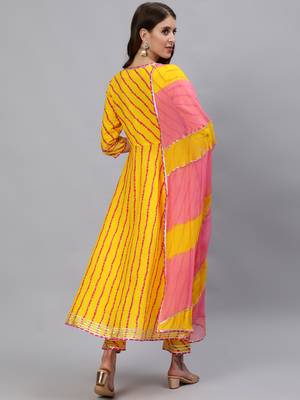Yellow printed pure cotton salwar 3