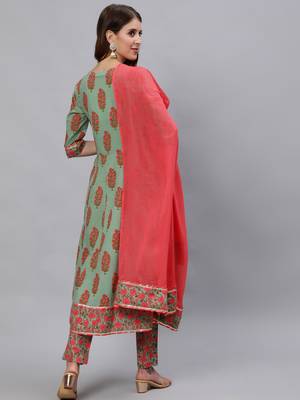Green gota pure cotton salwar 3